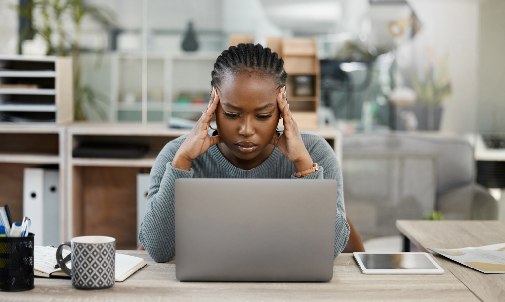 Frustrated African women with a messed up credit score