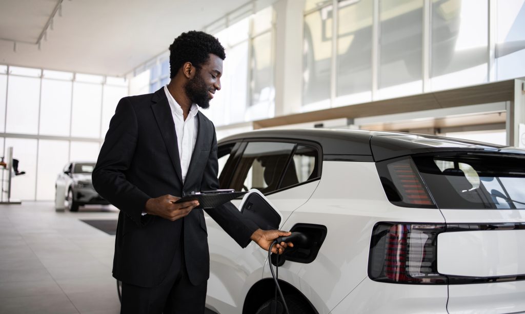 Car salesman at the dealership
